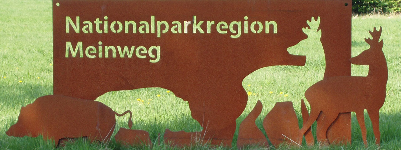 Schild der Nationalparkregion Meinweg